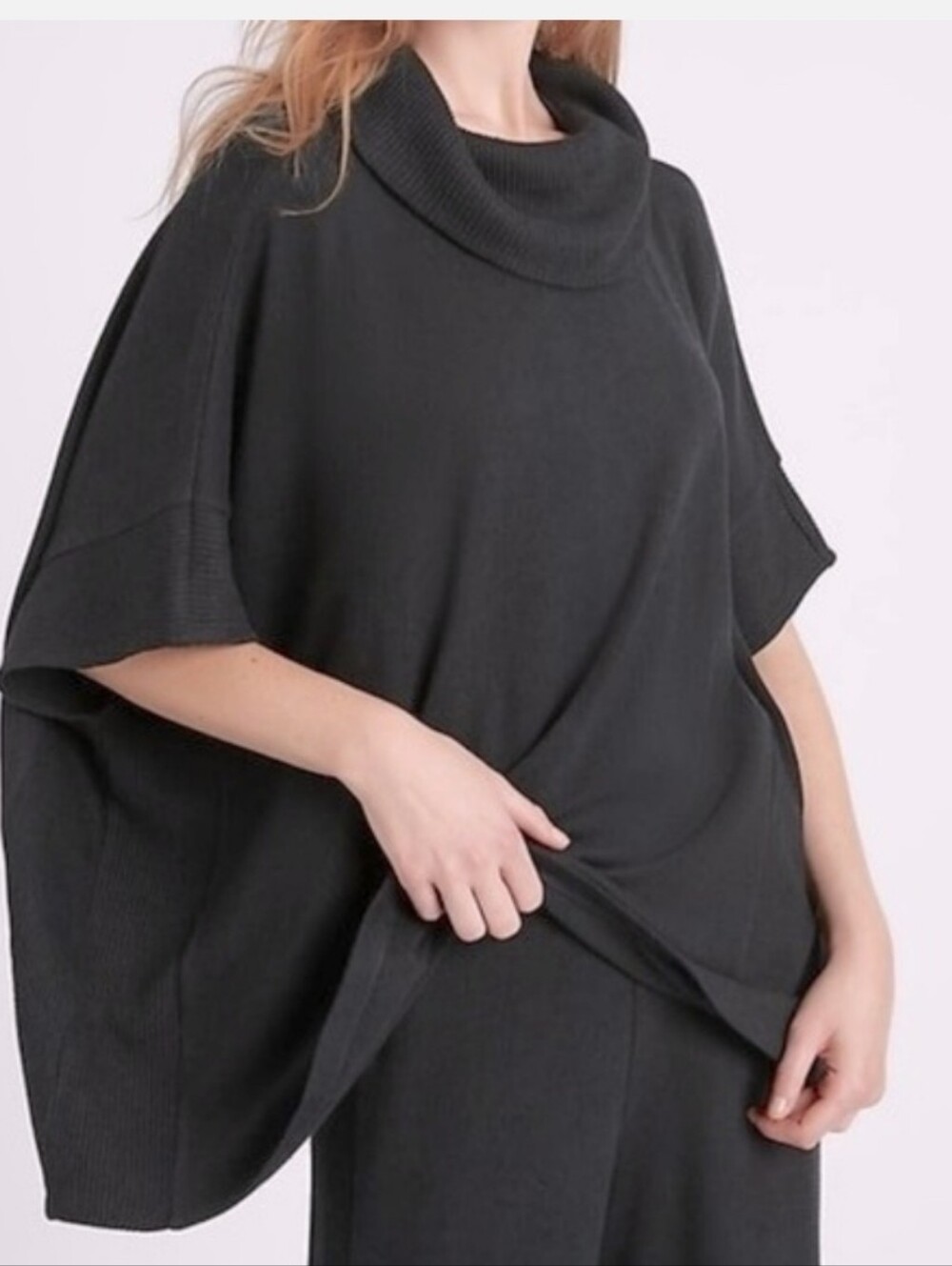 Banana Republic Cowl Neck Oversized Blouse/poncho Sz Xs Small Black